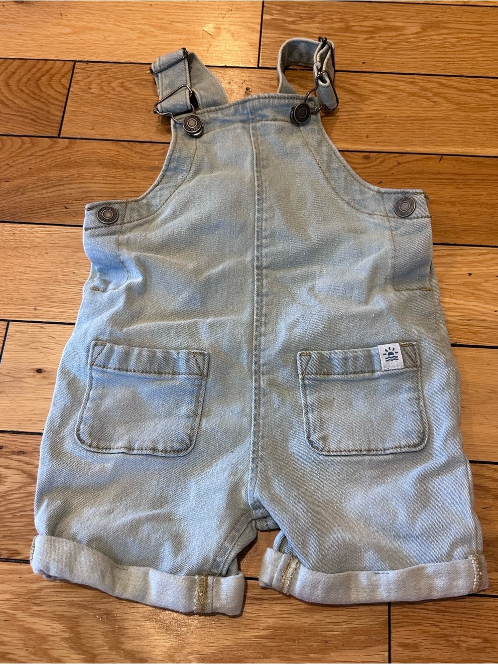 Little Co. Light Blue Denim Short Overalls